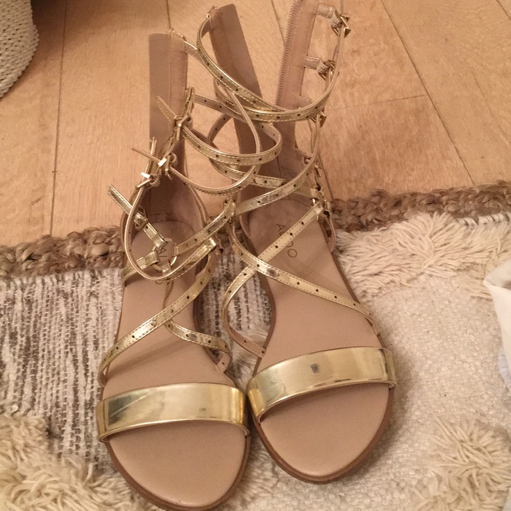 Aldo gold sandals